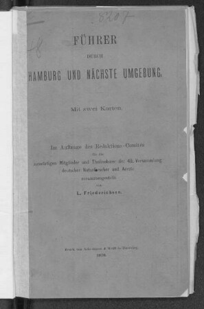 Führer durch Hamburg und nächste Umgebung