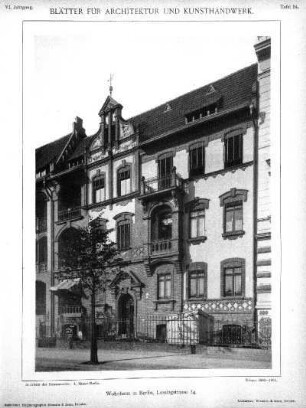 Tafel 34: Wohnhaus in Berlin, Lessingstrasse 34