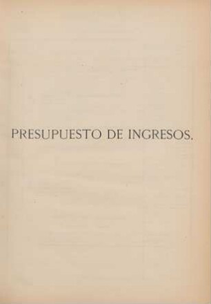 Presupuesto de ingresos