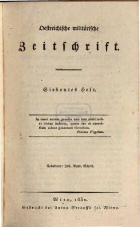 Oestreichische militärische Zeitschrift. 1830,3, 1830, 3
