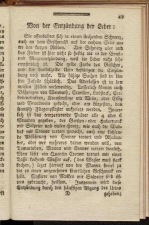 Von der Entzündung der Leber: