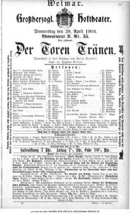 Der Toren Tränen