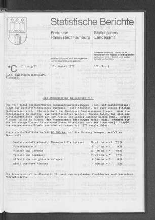 Die Bodennutzung in Hamburg 1977 : Lfd. Nr. 4