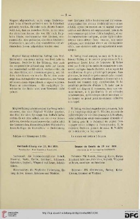 Vorstands-Sitzung vom 29. Mai 1895 / Séance du Comité du 29 mai 1895