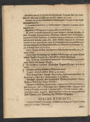 Serius Exhibiti.