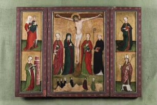 Flügelaltar mit der Kreuzigung Christi und sechs Stiftern — Schauseite (zweite)
