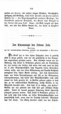 Zur Chronologie des Lebens Jesu.