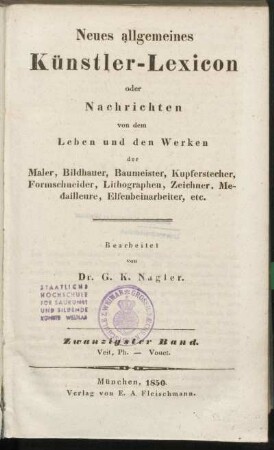 Bd. 20: Veit, Ph. - Vouet