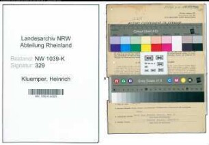 Entnazifizierung Heinrich Kluemper , geb. 31.01.1908 (Bibliotheksbeamter)
