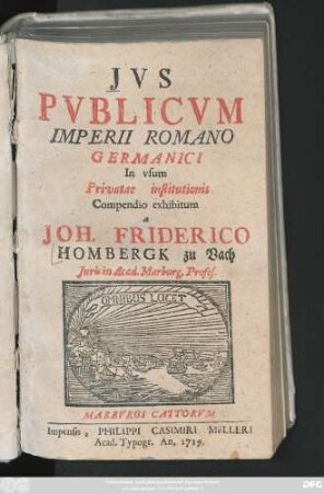 Jvs Pvblicvm Imperii Romano Germanici : In vsum Privatae institutionis Compendio exhibitum
