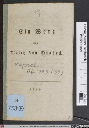 Ein Wort von Moritz von Brabeck