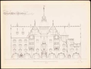 Wohn- und Geschäftshaus: Ansicht (aus: Drucke von Seminararbeiten der Königlich Technischen Hochschule Berlin, Bd. II)