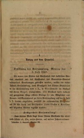 Jahresbericht und Mittheilungen des Gartenbau-Vereins für Neuvorpommern und Rügen. 3. 1848