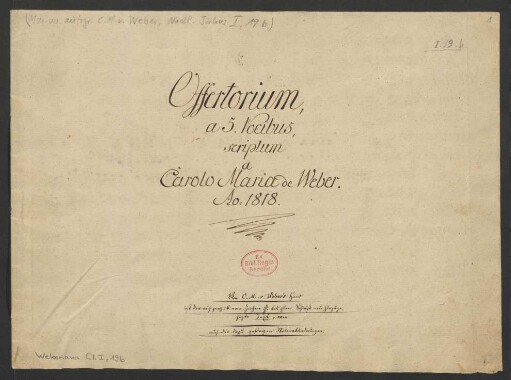 Gloria et honore coronasti eum; S, Coro, orch; Es-Dur; J 226; WeV A.3