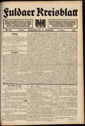 Ausgabe vom Donnerstag, den 14. September 1911.