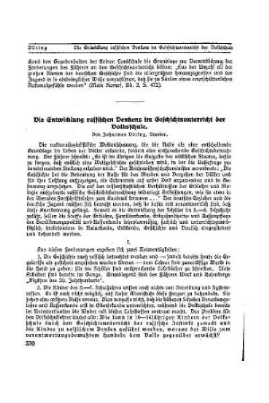 Die Entwicklung rassischen Denkens im Geschichtsunterricht der Volksschule