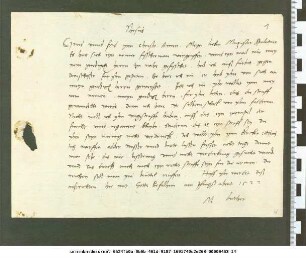 Martin Luther bittet seinen Freund Georg Spalatin, sich für einen armen Fischer einzusetzen (Seiten: 1r-v)