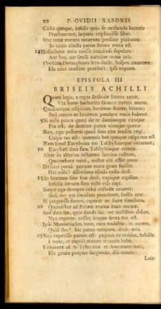Epistola III Briseis Achilli
