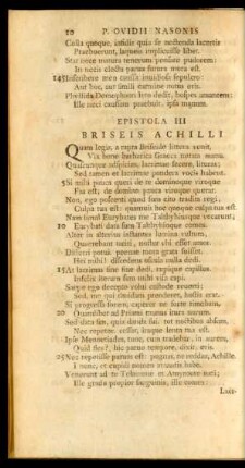 Epistola III Briseis Achilli