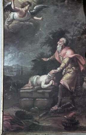 Typologische Darstellung von Szenen des Alten Testaments — Das Opfer Abrahams