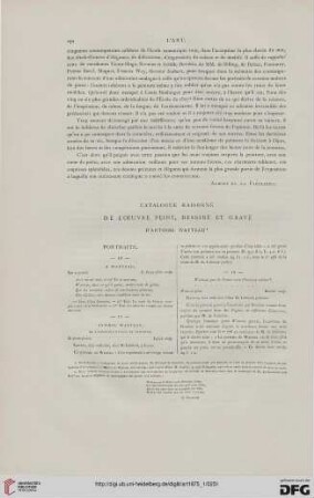 1: Catalogue raisonné de l'oeuvre peint, dessiné et gravé d'Antoine Watteau