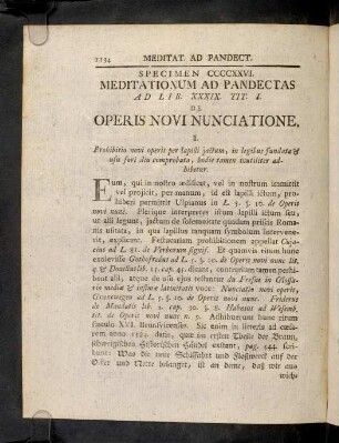 1134-1141, Ad Lib. XXXIX. Tit. I. De Operis Novi ...