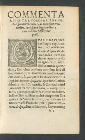 Commentarii In Tragoedias Sophoclis argumenti Thebaidos ...