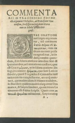 Commentarii In Tragoedias Sophoclis argumenti Thebaidos ...