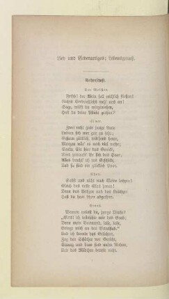 Lied und Liederartiges; Lebensgenuß