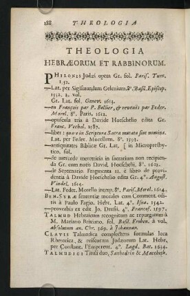 188-197, Theologia Hebraeorum Et Rabbinorum.