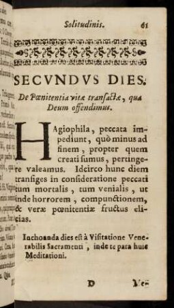 61-116, Secundus Dies