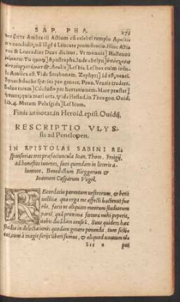 Rescriptio Ulyssis ad Penelopen.