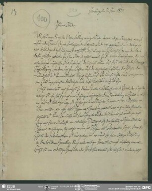 Eigenh. Brief von Karl August Moritz Schlegel an August Wilhelm von Schlegel, Harburg, 02.01.1823