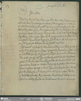 Eigenh. Brief von Karl August Moritz Schlegel an August Wilhelm von Schlegel, Harburg, 02.01.1823