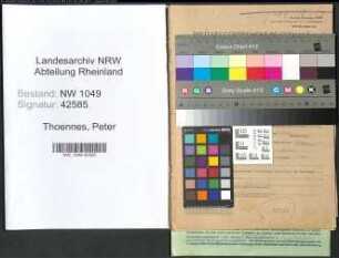 Entnazifizierung Peter Thoennes , geb. 25.09.1901 (Dreher)