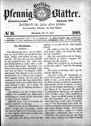 No. 16, Sonnabend, den 18. April