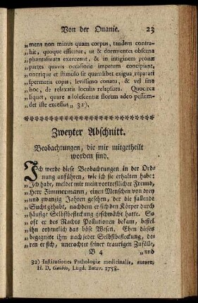 Zweyter Abschnitt. Beobachtungen, die mir mitgetheilt worden sind. - Vierter Abschnitt. Einige Bemerkungen des Verfassers.