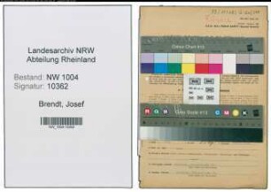 Entnazifizierung Josef Brendt , geb. 28.06.1890 (Angestellter)