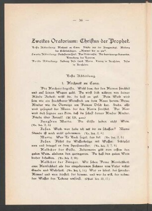 Zweites Oratorium: Christus der Prophet