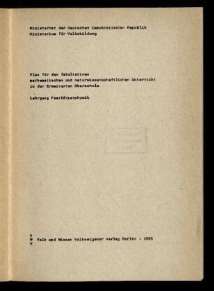 Lehrgang Festkörperphysik