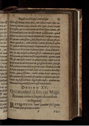 Dubium XV. Qui maxime ii sint qui Magistratum contra Sagas identidem instigant?