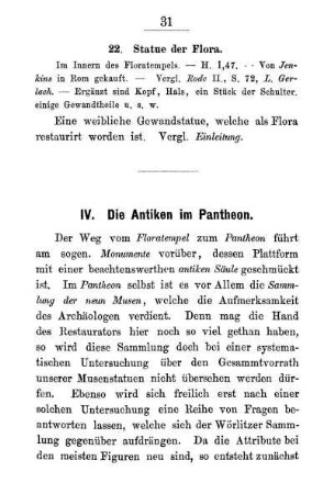 IV. Die Antiken im Pantheon.