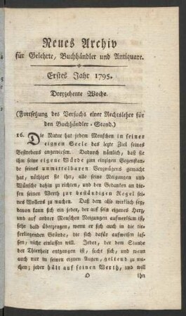 Dreyzehente Woche