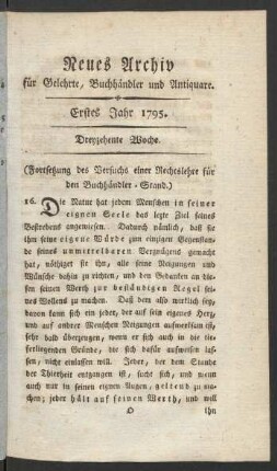 Dreyzehente Woche