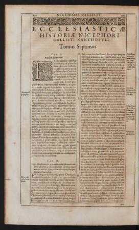 Ecclesiasticae Historiae ... Tomus Septimus.