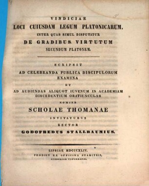 Ad sacra anniversaria in Schola Thomana ... pie celebranda invitat, 1844