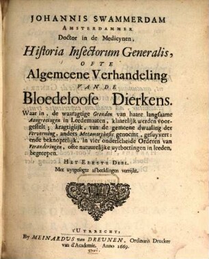 Historia insectorum generalis