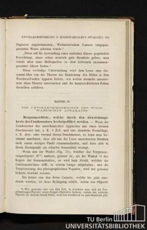 Kapitel IV. Die Unvollkommenheiten des Woodward'schen Apparates.