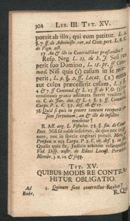 Tit. XV. Quibus Modis Re Contrahitur Obligatio