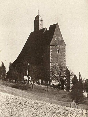 Burkshardswalde bei Meissen. Evangelische Pfarrkirche, Ansicht von Nordwesten